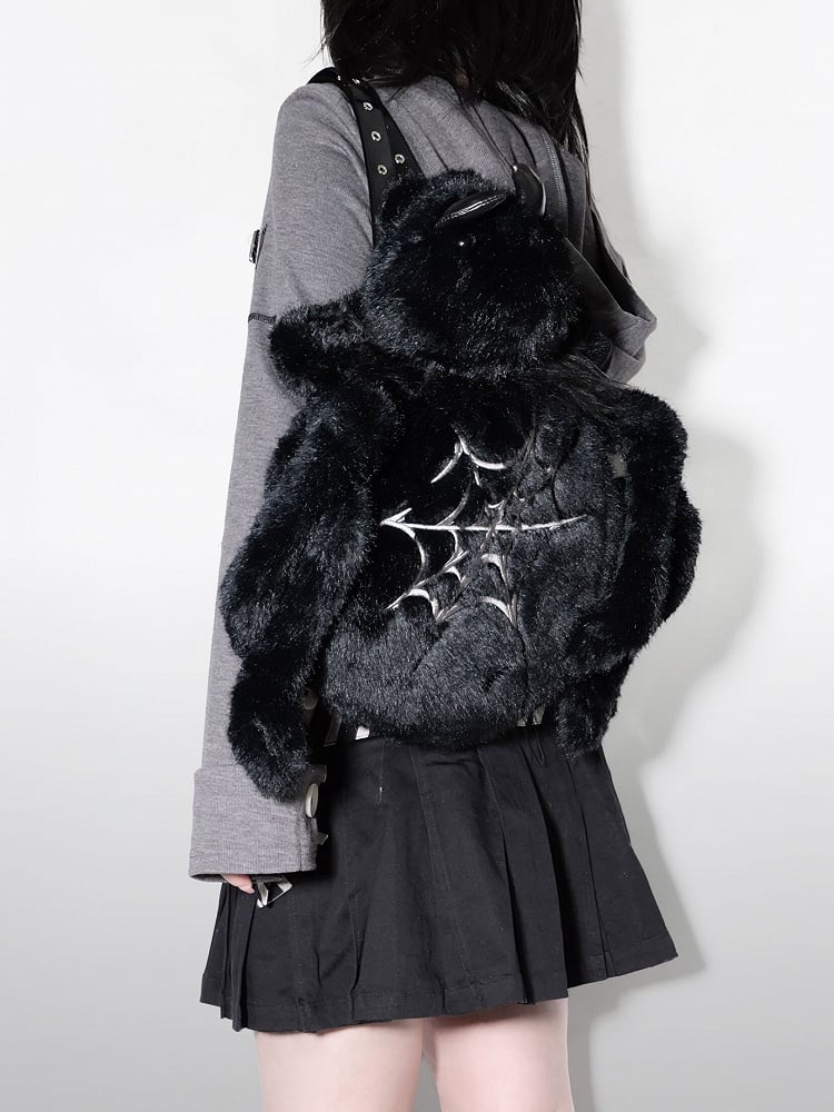 Black Spider Plush Backpack