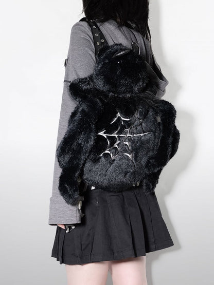 Black Spider Plush Backpack