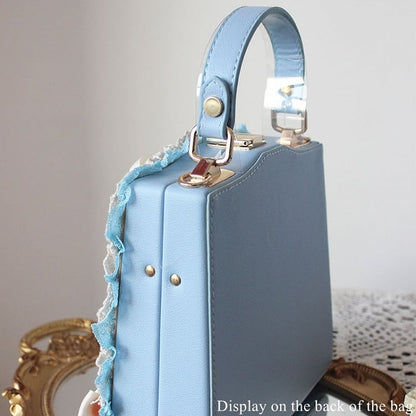 Elegant Classic Lolita Lace Handbag Adorned with Flower and Ribbon Bows – 9 Color Options