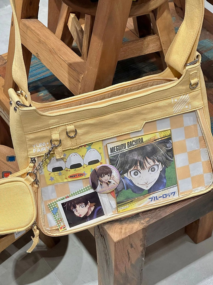 Denim Unisex Large Capacity Yellow Ita Bag - Comes with Adjustable Strap
