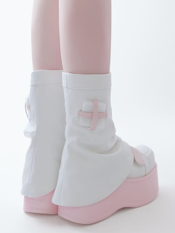 Pink Yami Kawaii Zip Closure at Sides Platform Boots