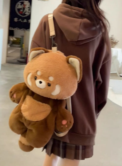 Brown 35cm/50cm Plush Red Panda Backpack Detachable Shoulder Straps