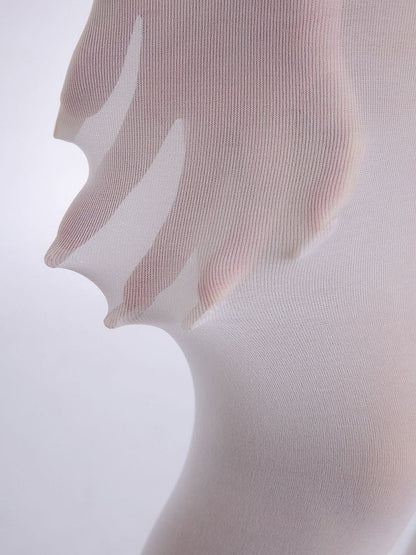 Clearance-White Semi-sheer Tights