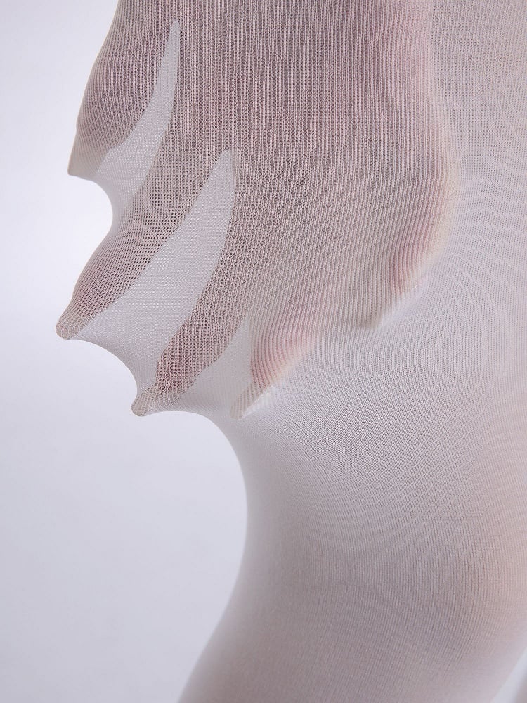 Clearance-White Semi-sheer Tights