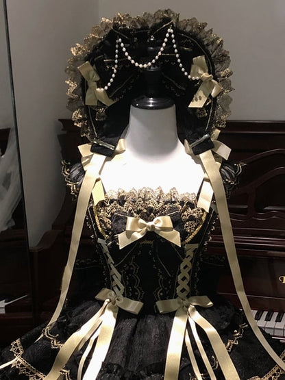 Black / White / Pink / Red / Blue Bead Details Bonnet