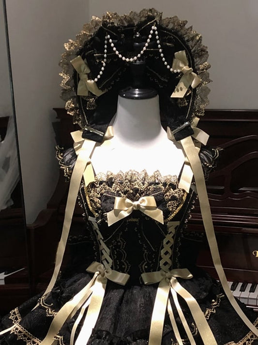 Black / White / Pink / Red / Blue Bead Details Bonnet