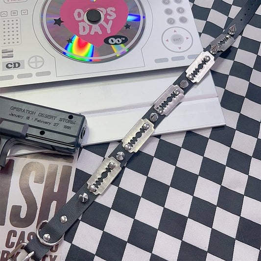 Black Punk Rock Studs Details Choker