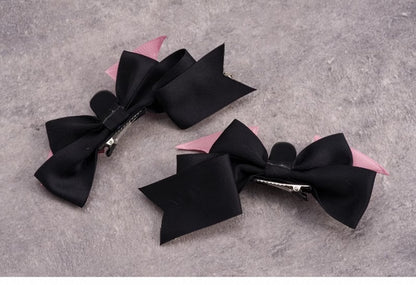 Hexagram Charm Pink Bat Wings Black Gothic Skull Bowknot Hairclips