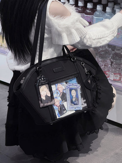 Black Fan-shaped Ita Shoulder Bag