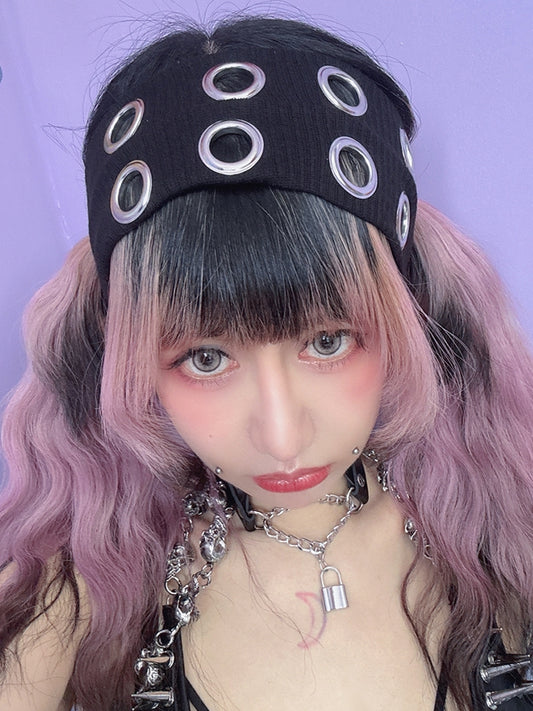 Black Y2K Pop Punk Cutout Details Hairband