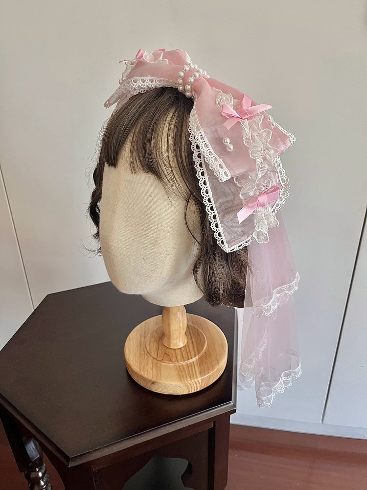 Pink / Black Bowknot KC with Veil