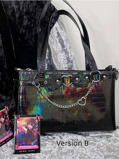 Detachable Chains Black Ita Shoulder Bag