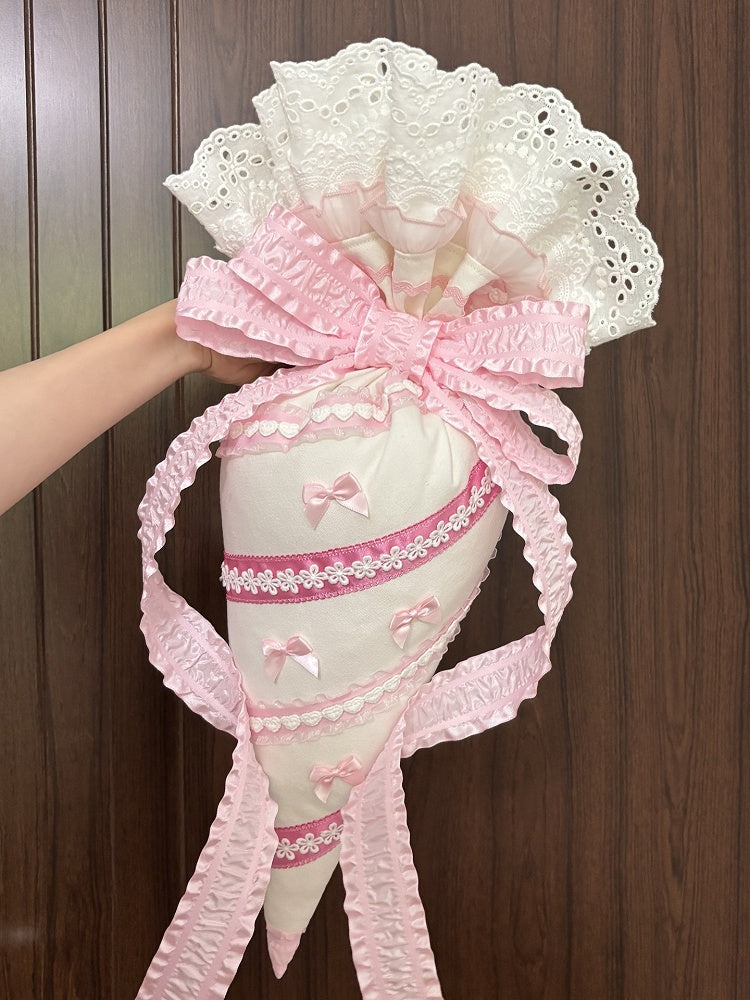 Pink/Blue/Light Coffee Large Bowknot Lace-Trimmed Lolita Decorating Pastry Bag