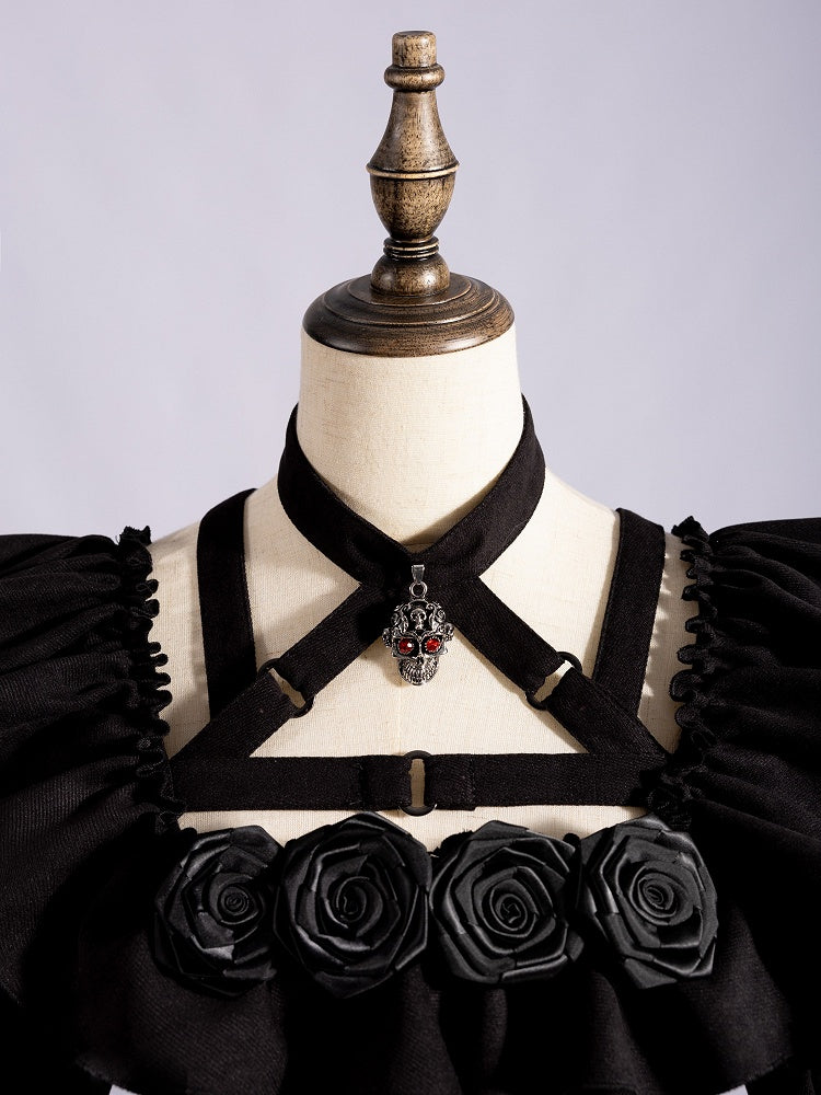 Fan Art Fashion Miss Devil Black Dress with Pumpkins Crossbody Full Set