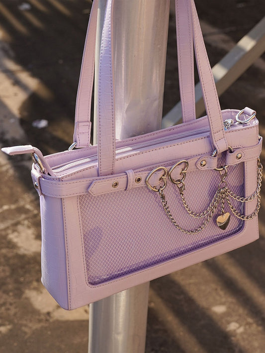 Detachable Chains Purple Ita Shoulder Bag