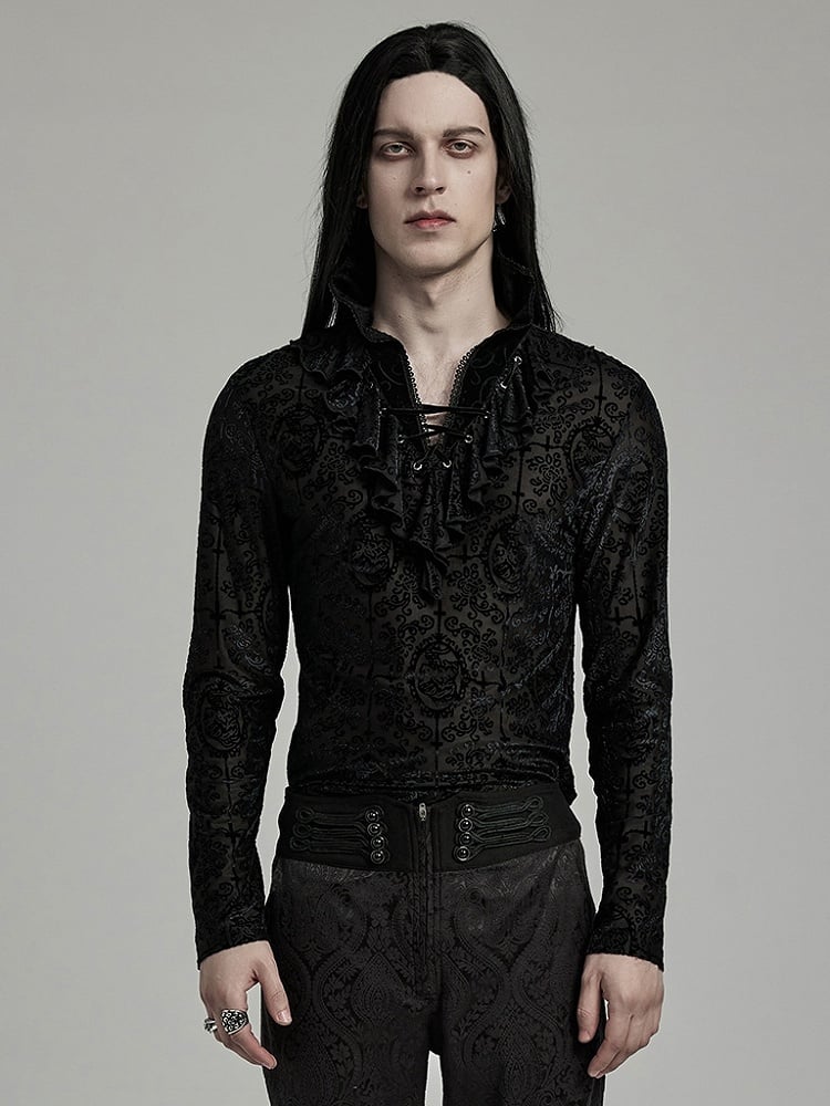 Black Goth High Collar T-shirt