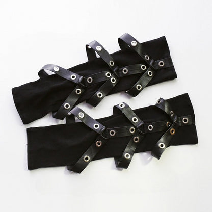 Black Cyberpunk Studs Details Gloves