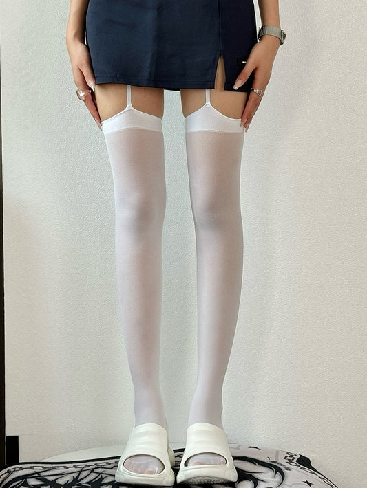 Black/White Glamorous Suspender Stockings