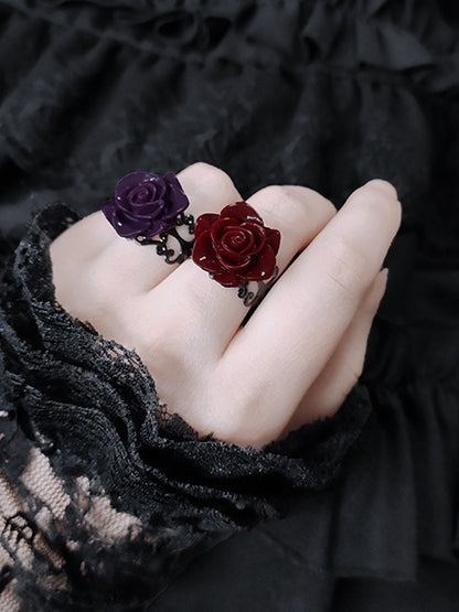3 Colors Gothic Rosette Adjustable Ring