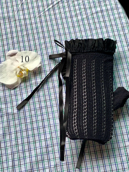 White/Milky White/Black/Red/Purple/Grey/Brown Lolita Lace Trim Bowknot Socks