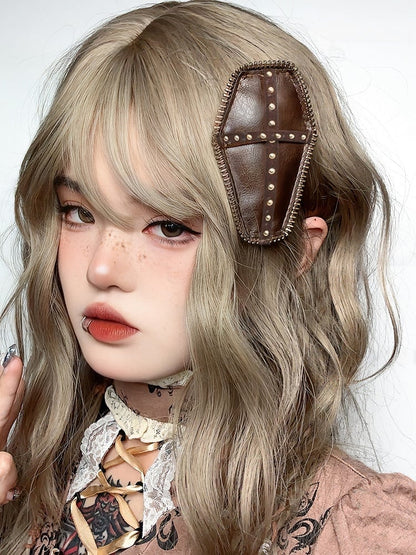 Dark Brown Steampunk Coffin-shaped PU Hairclip