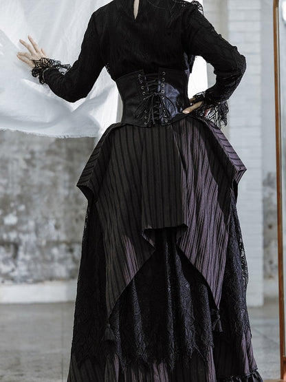 Gothic Black PU Steampunk Corset Belt