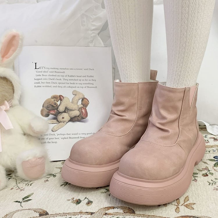 Bow Accents Pink Sweet Winter Boots