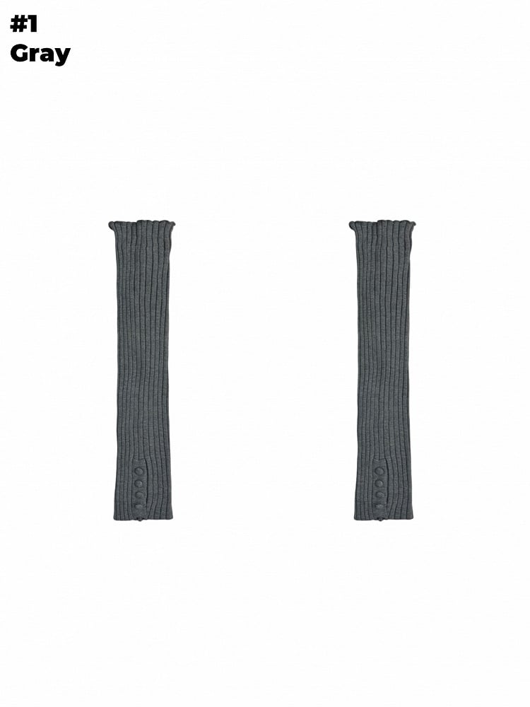 Gray/Beige/Brown/Black Self-tie Straps Leg Warmers