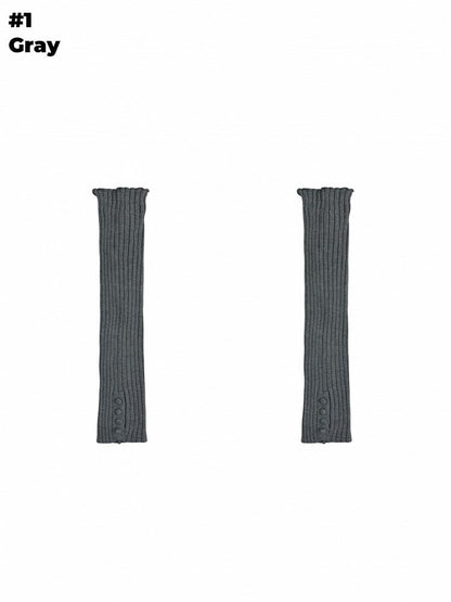 Gray/Beige/Brown/Black Self-tie Straps Leg Warmers