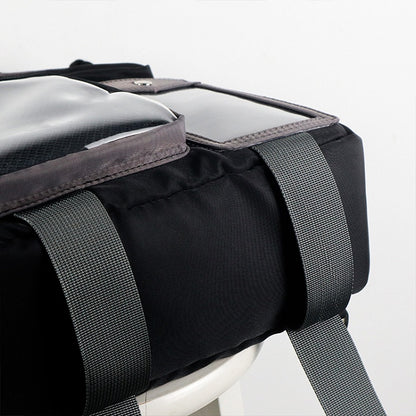 Black & Dark Gray Letters Embroidery Ita Bag