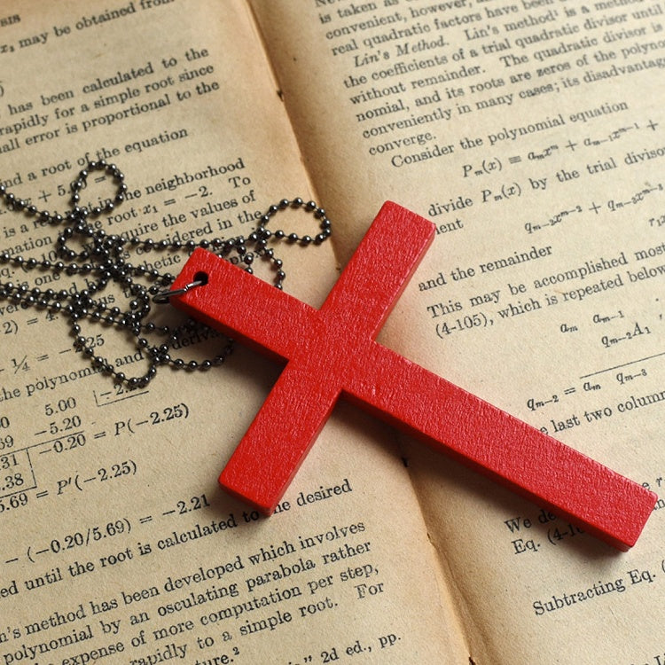 White/Black/Red/Pink Gothic Cross Pendant Necklace