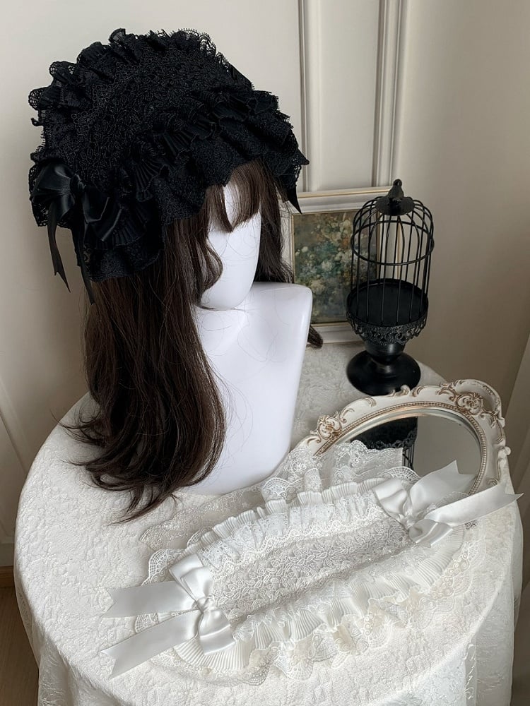 White / Black Lace Hairband