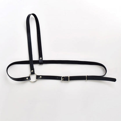 Punk PU Black Crossbody Strap