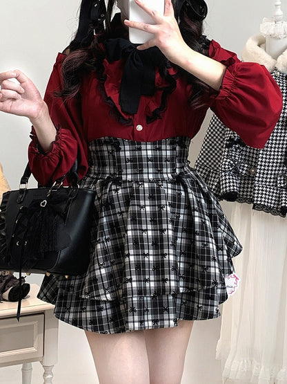 Sweet & Edgy Plaid Tiered Skirt: Jirai Kei High-Waist in 3 Colors