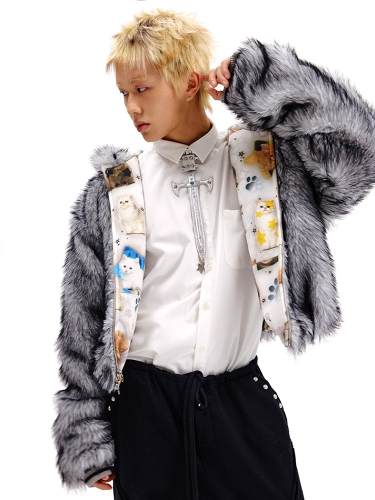 Black/Silver Studs Sword-Shaped Tie PU Choker