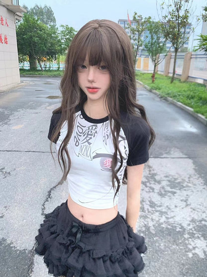 Black Y2K Cropped Top 2 Options