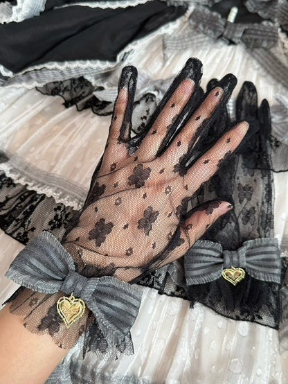 16 Options Crown/Heart Charm Bowknot Lace Gloves