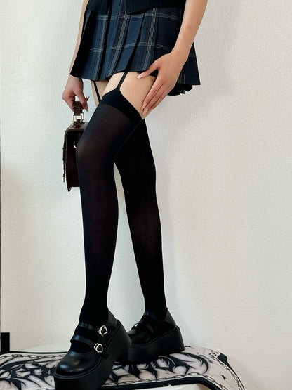 Black/White Glamorous Suspender Stockings