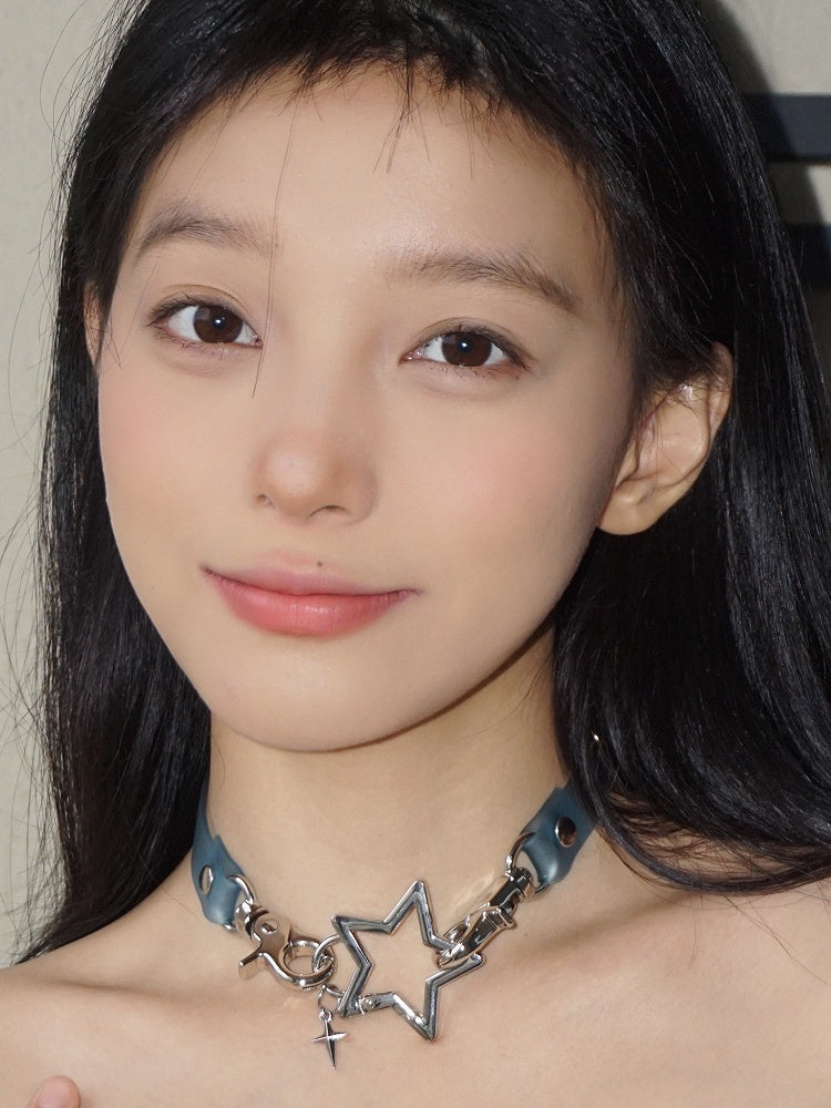 Green/Blue Punk Star Choker
