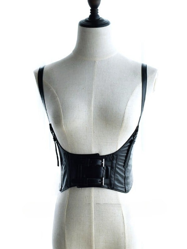 Black/Coffee/Brown/White Gothic Punk PU Corset Belt