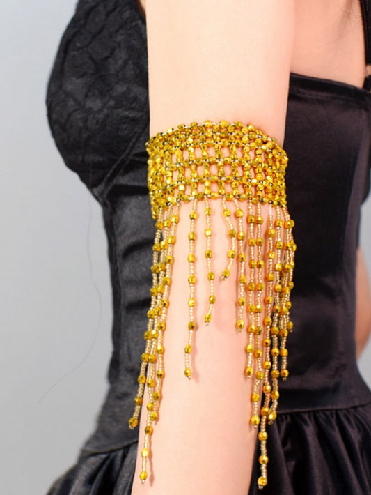 Gold Cyberpunk Tassel Design Arm Cuff