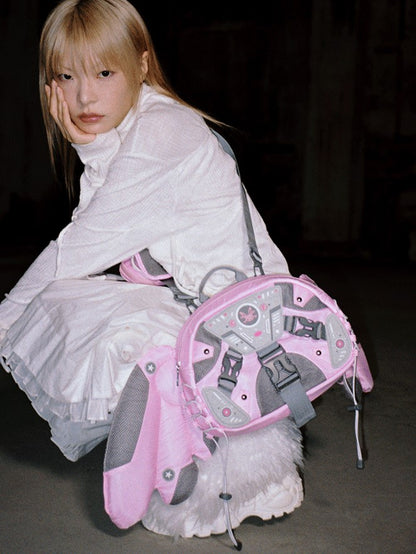 Pink Angel Mech Bag with Detachable Wings & Convertible Strap
