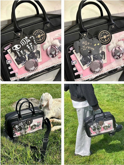 Kitty Decorated Large Capacity Crossbody Ita Bag White/Silver/Brown/Black/Blue/Yellow