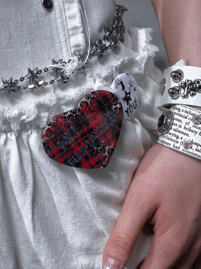 Punk Rock Distressed Design Graphic/Metal Badge Set