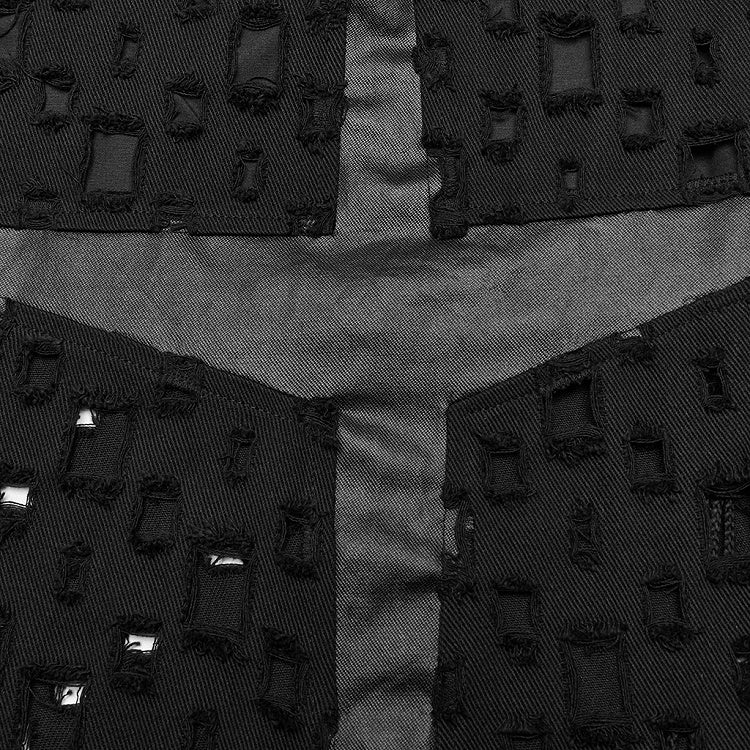 Black Punk Cross Hollowed Slit Skirt