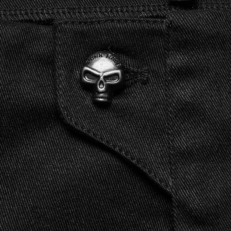 Black Punk Low Waist Shorts