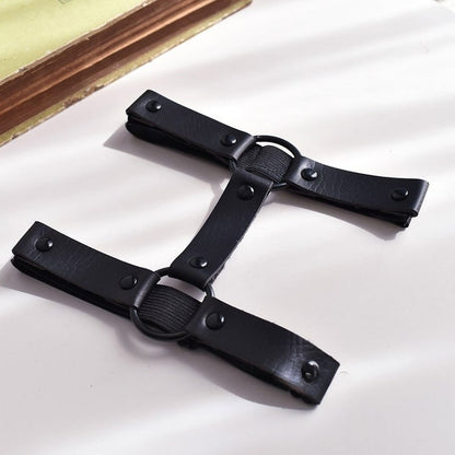 Cyberpunk Y2K Black PU Garter