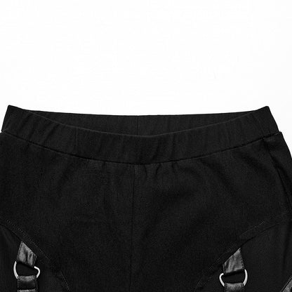 Black Punk Hollow Leggings