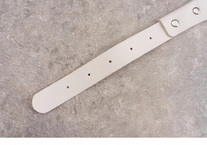 Cross Pendant White Studs Gothic PU Choker