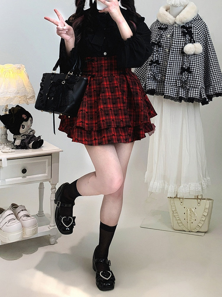 Sweet & Edgy Plaid Tiered Skirt: Jirai Kei High-Waist in 3 Colors